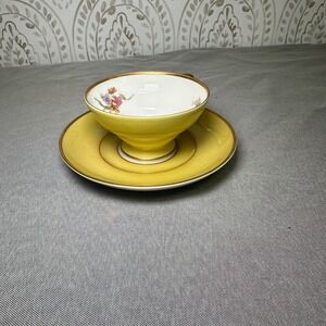 Sango China Cup and Saucer Yellow Floral Gold Trim Made in Occupied‎ Japan VTG